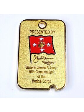 USMC General James F. Amos 35th Commandant Gold Challenge Coin Marine Corps